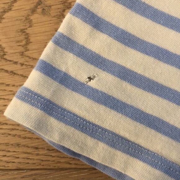 Crewcuts Blue and White Striped Short Sleeved Tee w/ Sequin Anchor, Girls 10 - Picture 3 of 4